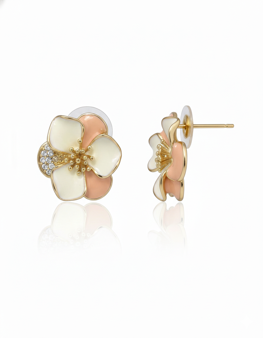 Blossoming Floral Enamel Studs - Image 3