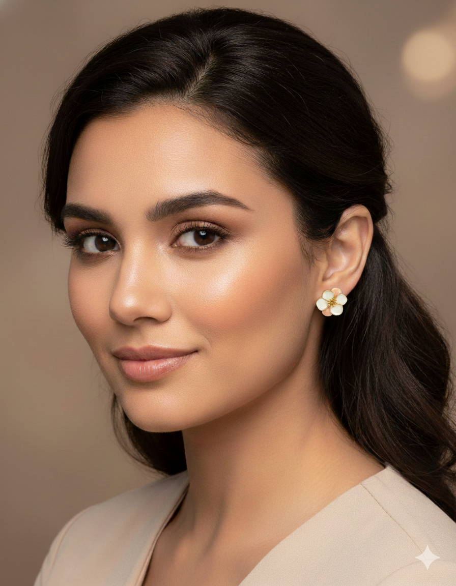 Blossoming Floral Enamel Studs - Image 2