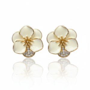 Pearlescent Ivory Blossom Studs