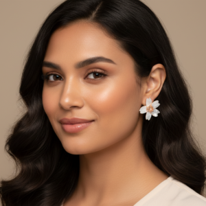 Enamel Floral Pavé Studs