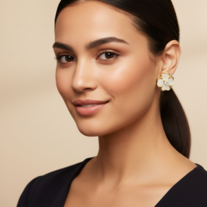 Enamel Floral Pavé Studs