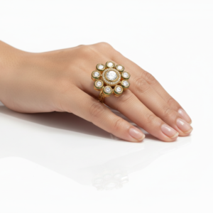 Vintage Floral Diamond Statement Ring