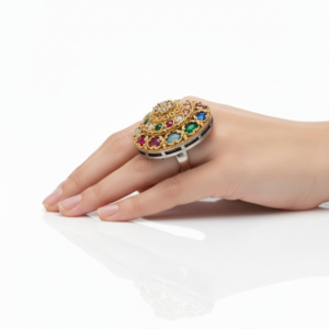 Multicolor Gemstone Vintage Dome Ring