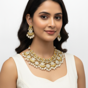 Moonlight Pearl Kundan Necklace Set