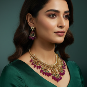 Royal Ruby Drop Kundan Choker Set