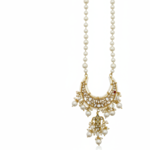 Regal Pearl Chandbali Crescent Necklace