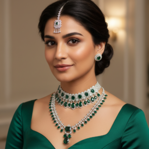 Gemini said Emerald Bridal Set