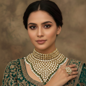 Emerald Veil Kundan Bridal Statement Necklace