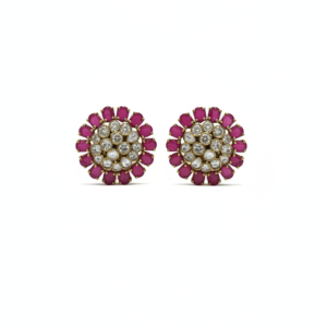 Ruby Radiance Bloom Earrings