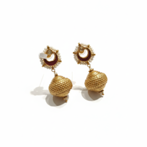 Vintage Floral Kundan Studs with Seed Pearl Trim