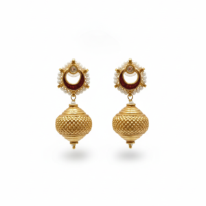 Vintage Floral Kundan Studs with Seed Pearl Trim