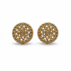 Celestial Mandala Kundan Studs with Pearl Perimeter