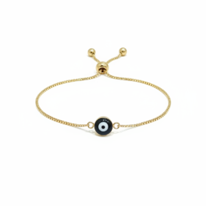 Gold Minimalist Evil Eye Adjustable Bracelet