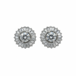 Solitaire Diamond Ballerina Stud Earrings