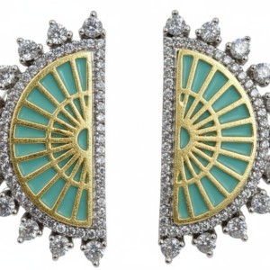Art Deco Turquoise Sunburst Stud Earrings