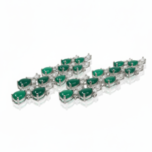 Cascading Emerald Teardrop Chandelier Earrings