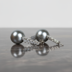 Tahitian Grey Pearl & Marquise Climber Drops