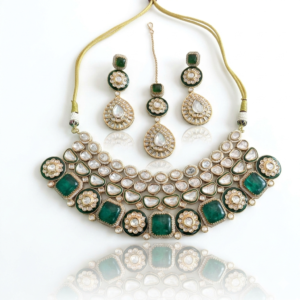 Majestic Emerald & Kundan Polki Choker Set