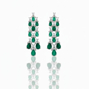 Cascading Emerald Teardrop Chandelier Earrings