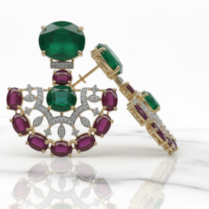Royal Emerald & Ruby Heritage Chandbalis