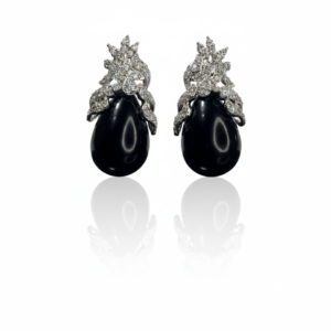 Midnight Onyx & Pearl Royal Drop Earrings