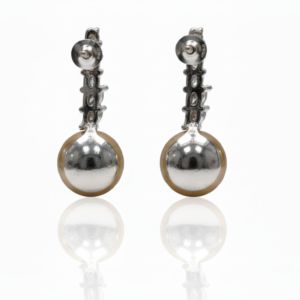 Golden South Sea Pearl & Marquise Drop Earrings
