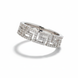 Diamond Grecian Key Pavé Statement Band