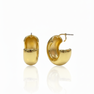 Chunky High-Shine Gold-Toned C-Hoop Earrings