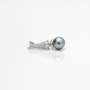 Tahitian Grey Pearl & Diamond Conical Drops