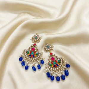 Multicolor Navratna-Style Meenakari Chandbalis
