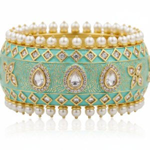 Mint Meenakari & Pearl Heritage Kada