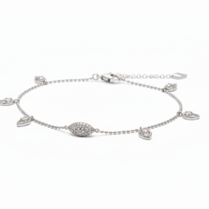 Marquise & Teardrop Pavé Charm Bead Bracelet
