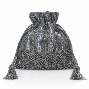 Silver Starlight Sequin Potli Bag