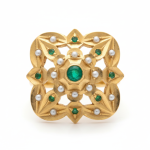 Heritage Emerald & Seed Pearl Openwork Statement Ring