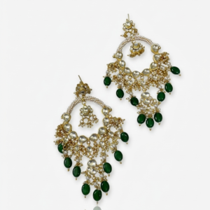 Emerald & Polki Chandbali Earrings