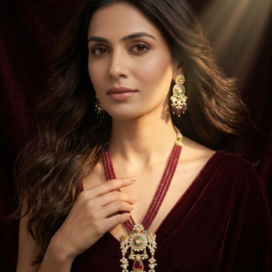 The Royal Maharani Ruby & Polki Long Haar Set