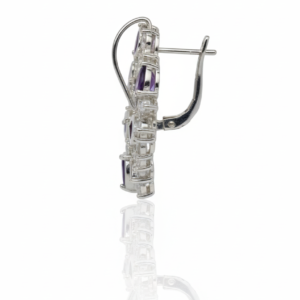 Amethyst Floral C-Hoop Earrings