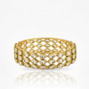 Royal Kundan Lattice Gold Bangles