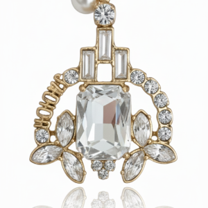 Regal Art Deco Crystal & Pearl Statement Brooch