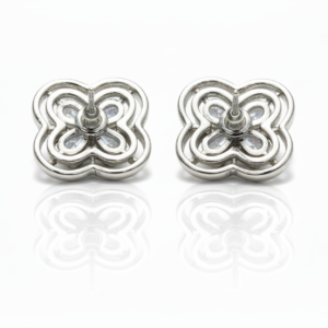 Diamond Clover Filigree Studs