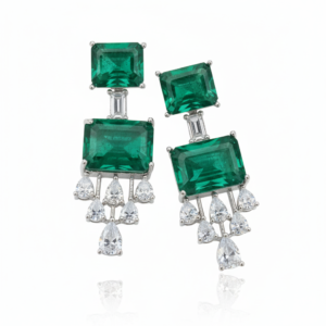Emerald & Diamond Chandelier Earrings