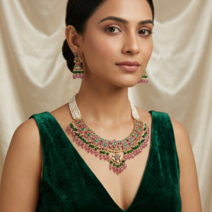 Imperial Meenakari Webbed Pearl Haar