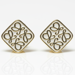 Iconic Anagram Diamond-Shape Enamel Studs