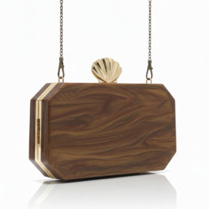 Amber Marble Sunburst Box Clutch