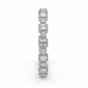 Radiant Princess-Cut Halo Eternity Tennis Bracelet
