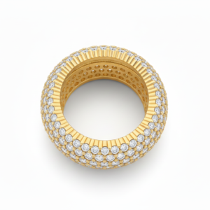 Opulent Five-Row Diamond Pavé Dome Eternity Band