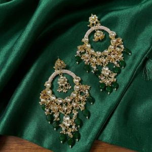 Emerald & Polki Chandbali Earrings