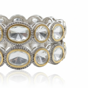 Imperial Two-Tone Polki Diamond Bangles