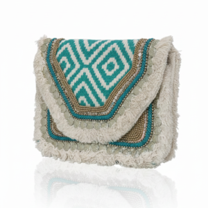 Azure Geometric Boho-Chic Clutch