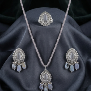 The Moonlit Mist Chalcedony & Polki Set